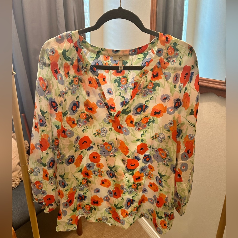 Joie Poppy Floral Blouse Size M